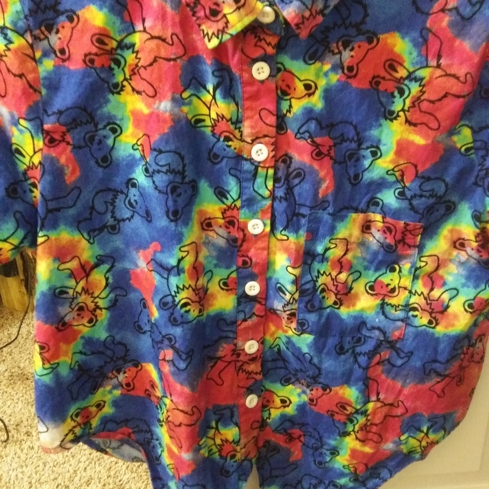 COPY - Women's Dancing Bears Tie-Dye Button Up Shirt